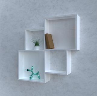 Foto 4 | Repisa Decorativa Trick! Cubos Minimalista de Melamina color Blanco