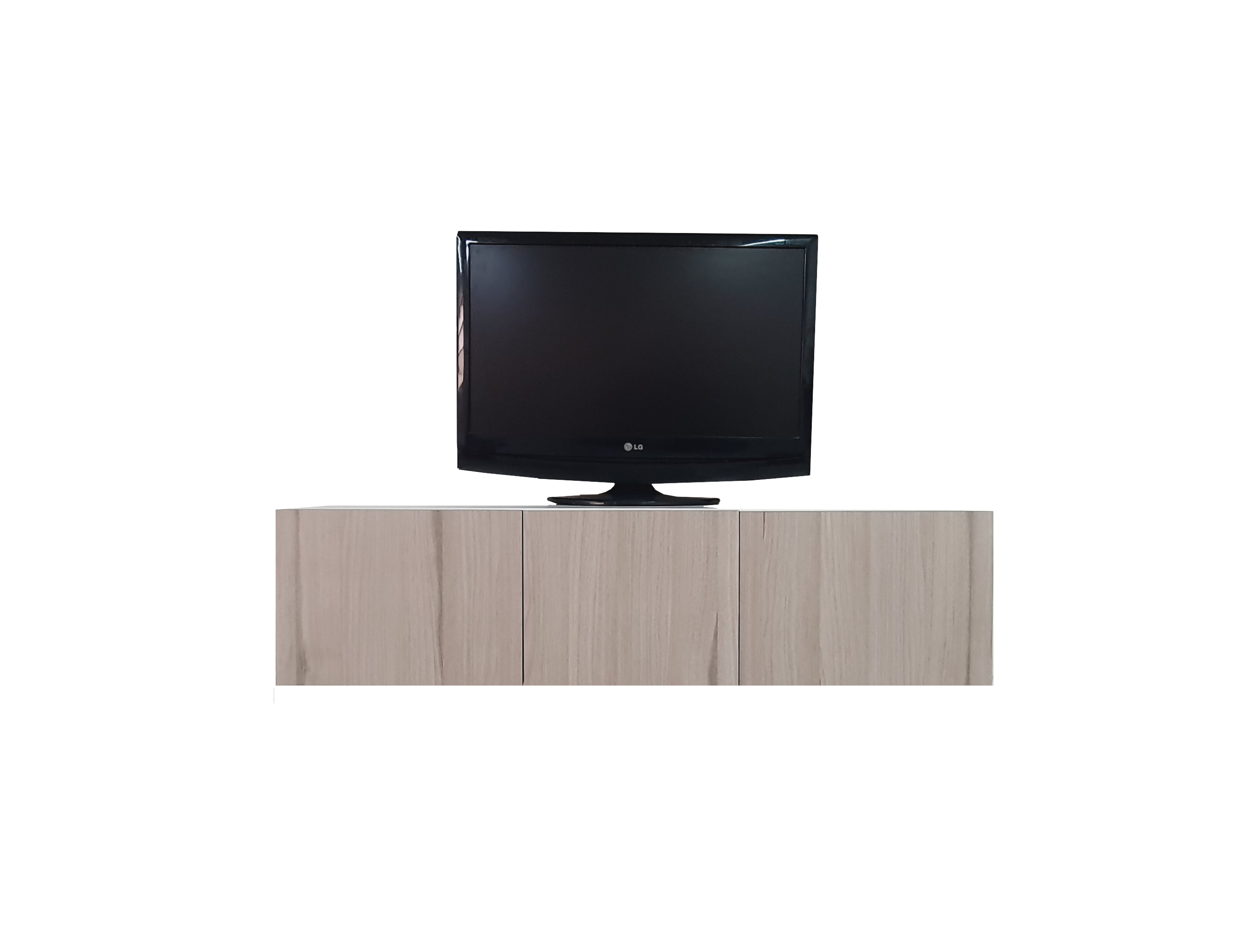 Foto 4 pulgar | Mueble Flotante Minimalista Para Tv Con 3 Puertas color Beige