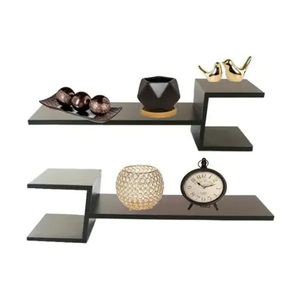 Set De 2 Repisas Flotantes Pagoda Minimalista Marrón