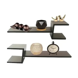 Foto 1 | Set De 2 Repisas Flotantes Pagoda Minimalista Marrón