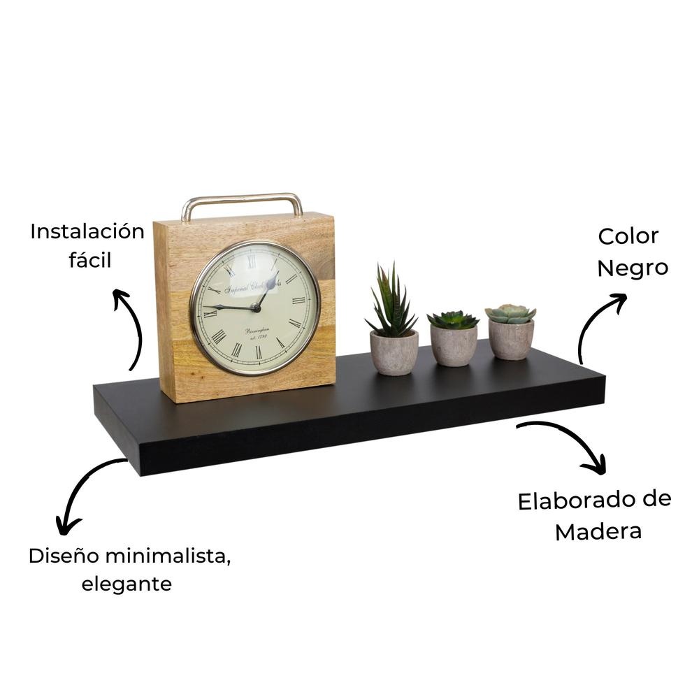 Foto 4 pulgar | Repisa Flotante de Madera Ellegance Houseware FS47824 color Negro