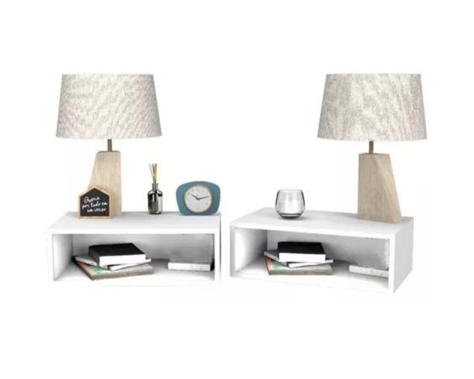 Foto 1 | Set De 2 Burós Rectangulares Flotantes De Mdf Resistente