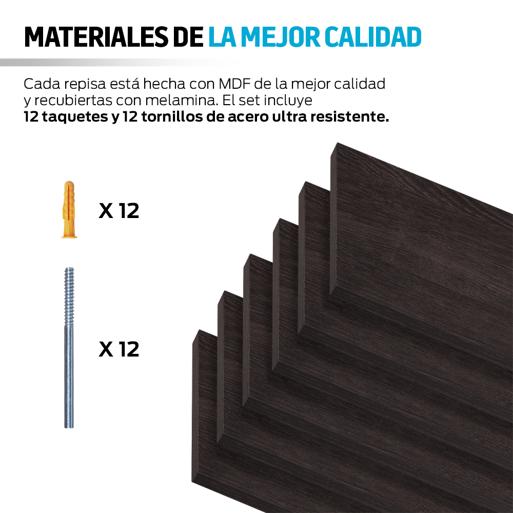 Foto 8 pulgar | Set de Repisas Flotantes Redlemon Marrón 83322 de Madera Tipo Librero 50 x 15 cm 6 Piezas