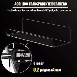 Foto 4 | Repisas Flotantes BELUG Estantes de Acrílico 2 Piezas