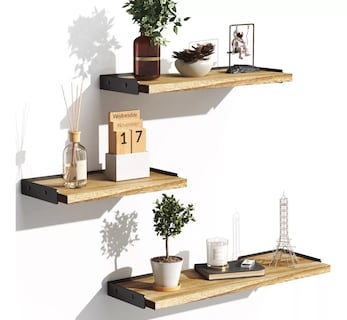 Foto 2 | Repisas Flotantes BELUG color Marrón Claro Minimalista para Decorar 3 Piezas