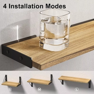 Foto 4 | Repisas Flotantes BELUG color Marrón Claro Minimalista para Decorar 3 Piezas