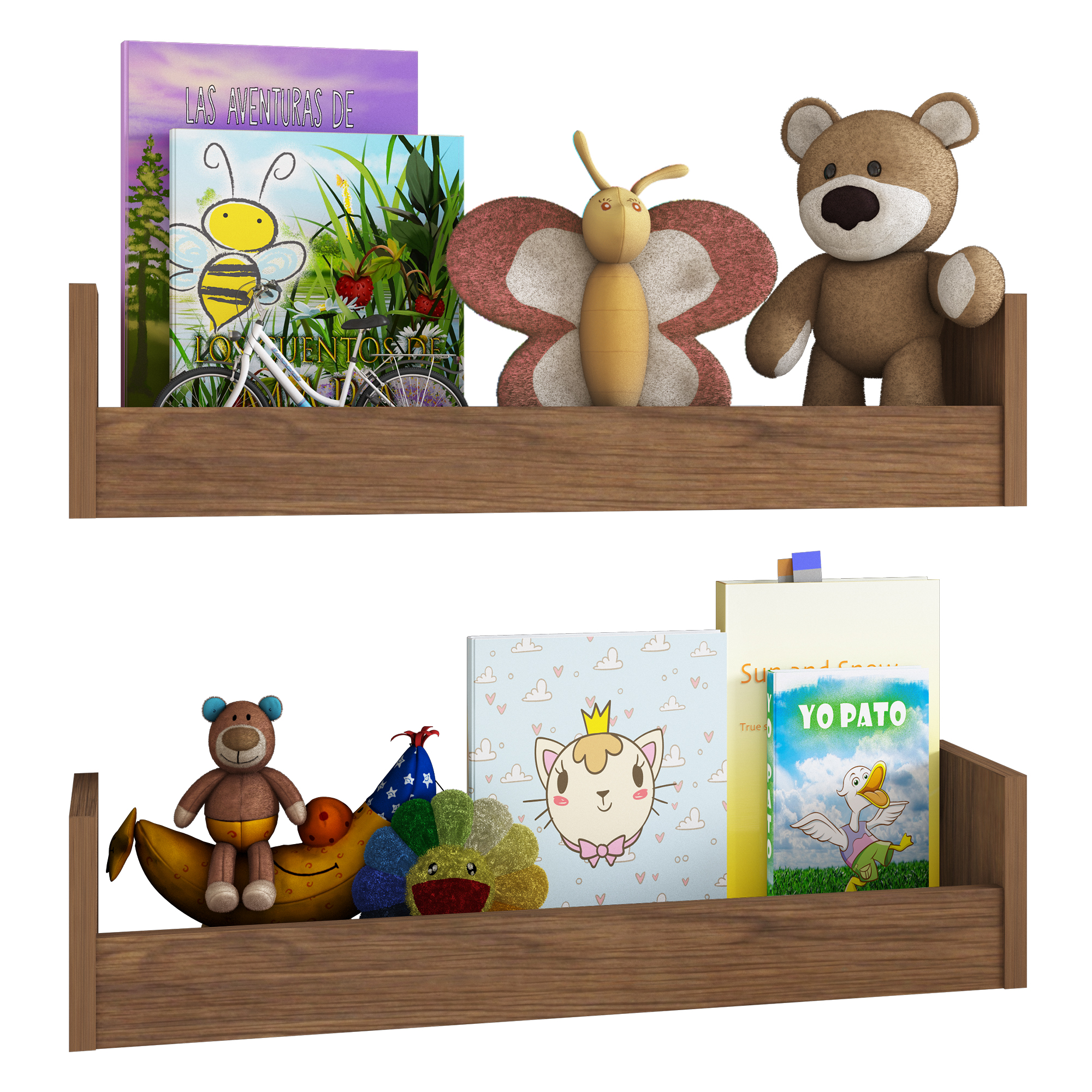 Foto 2 | Juego de Repisas Playcon OJ2RO6OT Tablero Texturizado Marrón 63 X 14 cm 2 Unidades