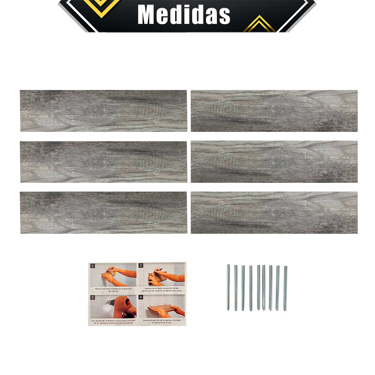 Foto 9 pulgar | Repisas Flotantes 40 x 10 cm 6 Piezas