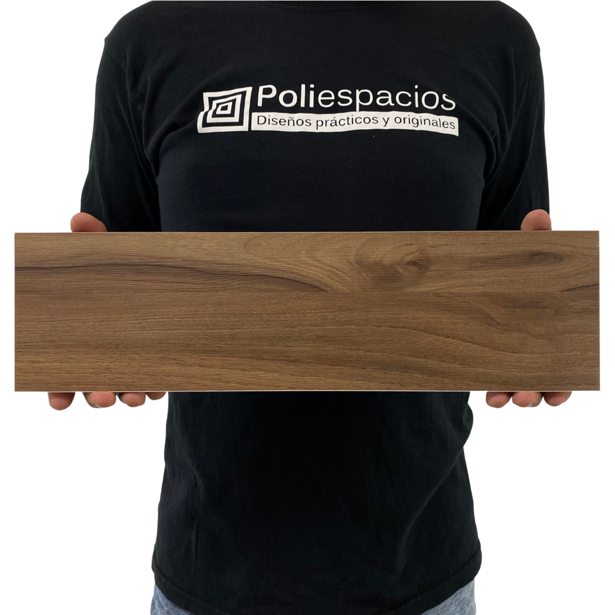Foto 4 pulgar | 6 Repisas Flotantes Nogal 40 x 10 cm