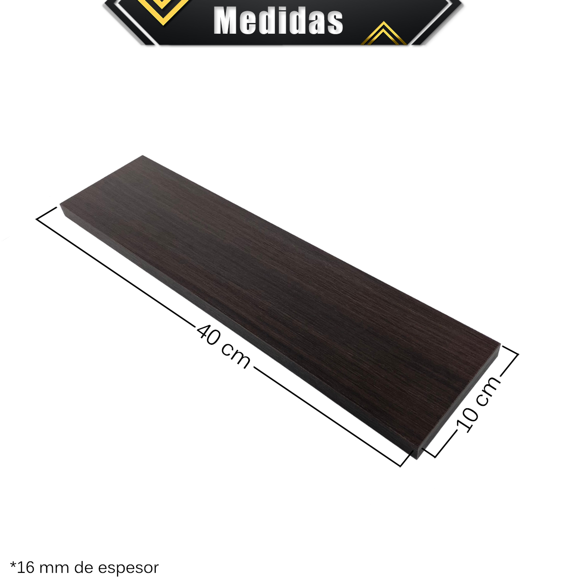 Foto 5 pulgar | Set 6 Repisas Flotantes Poliespacios R410S6-24 Marrones 40 x 10 cm