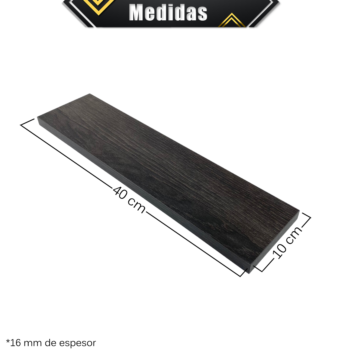 Foto 4 pulgar | Set 6 Repisas Flotantes Poliespacios R410S6-33 Negras 40x10 cm