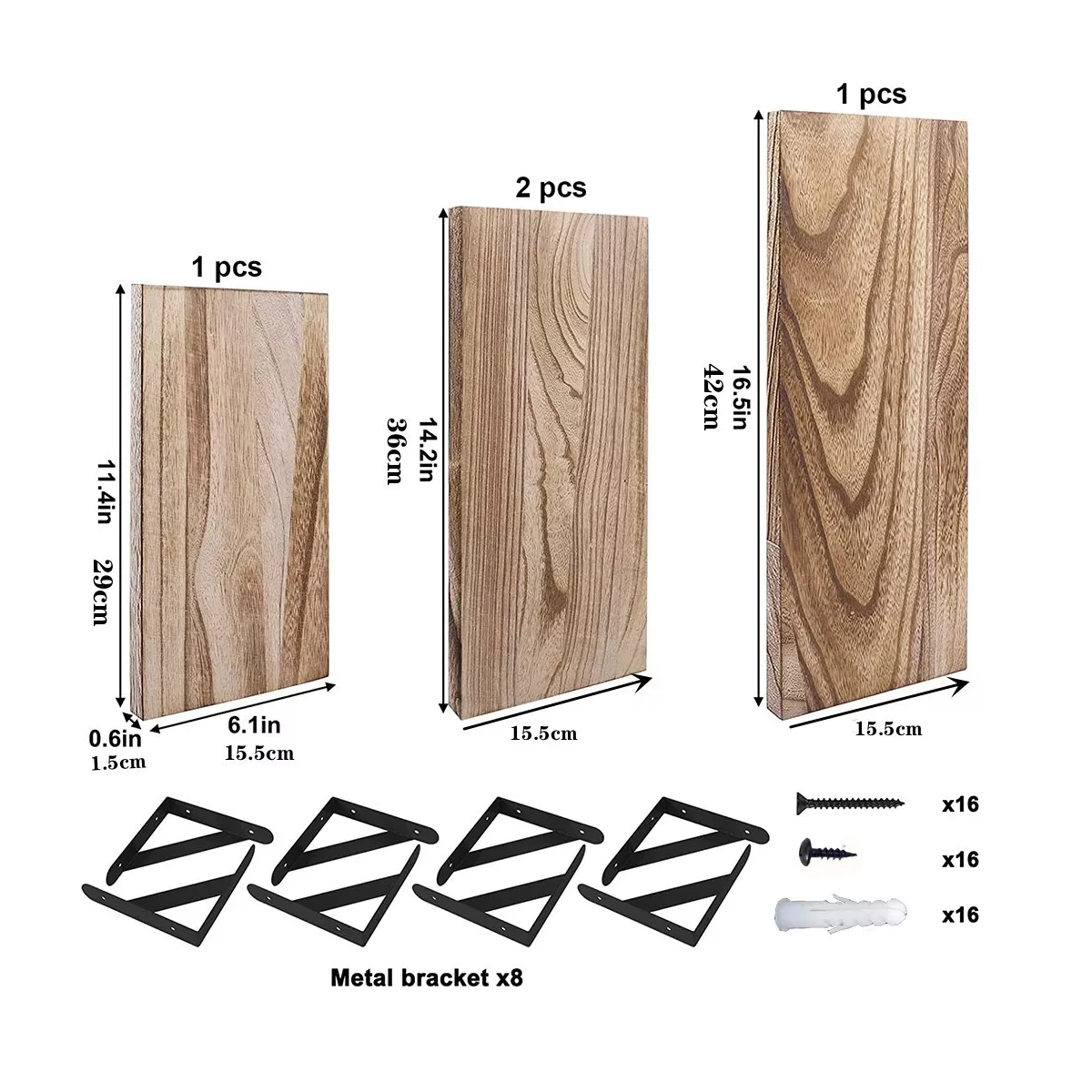 Foto 3 pulgar | Set 4 Repisas Flotante Madera Minimalista  Eo Safe Imports Esi-12001 Beige