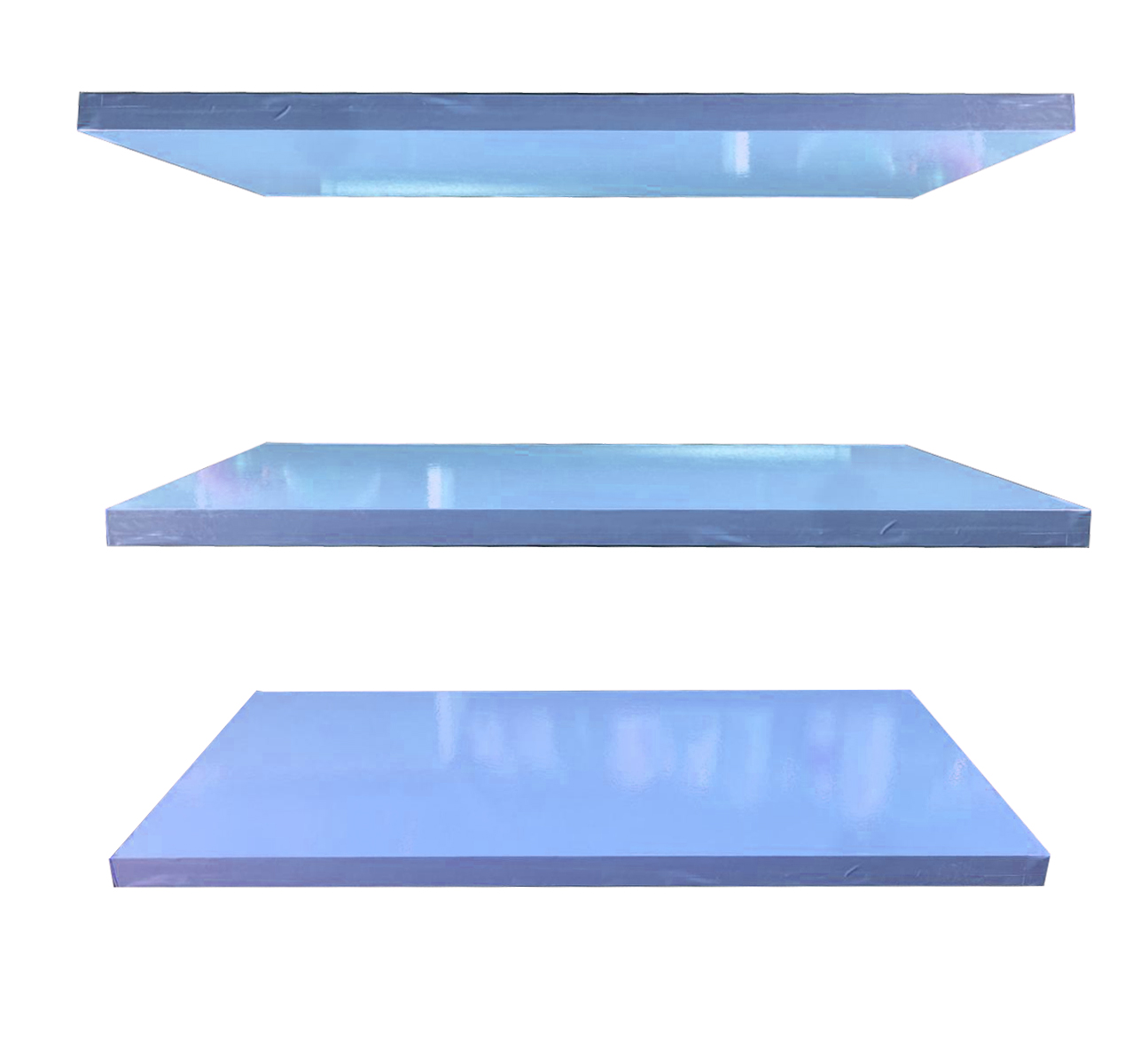 Set de 3 Repisas Flotantes de MDF 20 x 50 cm Azul