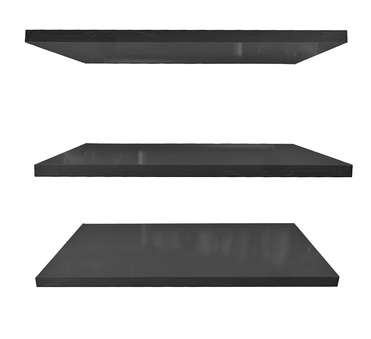 Foto 2 pulgar | Set de 3 Repisas Flotantes MDF 20 x 50 cm Negras