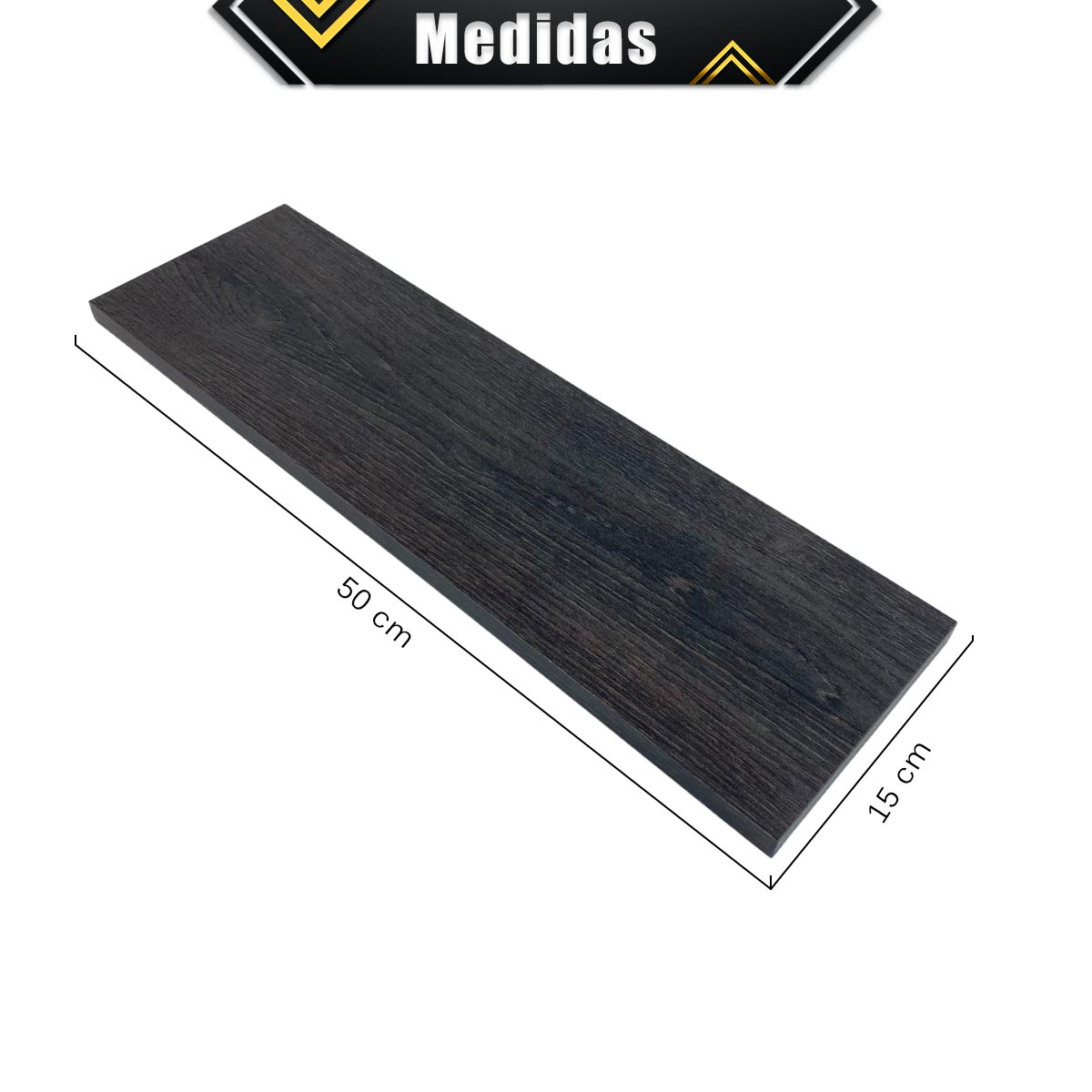 Foto 6 | 3 Repisas Estanteria Flotante Libros Madera Melamina Poliespacios R50s3-33 Espresso 50x15cm