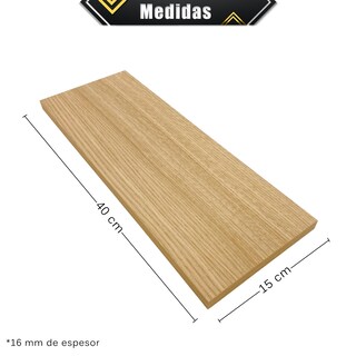 Foto 7 | 6 Repisas Estanteria Flotante Libros Madera Melamina Poliespacios R40s6-21 Roble Americano 40x15cm