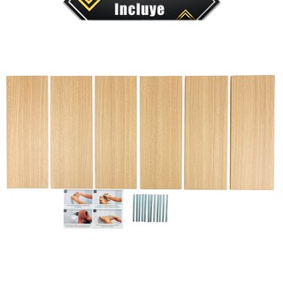 Foto 8 | 6 Repisas Estanteria Flotante Libros Madera Melamina Poliespacios R40s6-21 Roble Americano 40x15cm