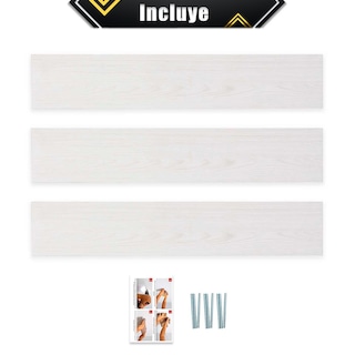 Foto 6 | 3 Repisas Estanteria Flotante Libros Madera Melamina Poliespacios R80s3-25 Teka Artico 80x15cm