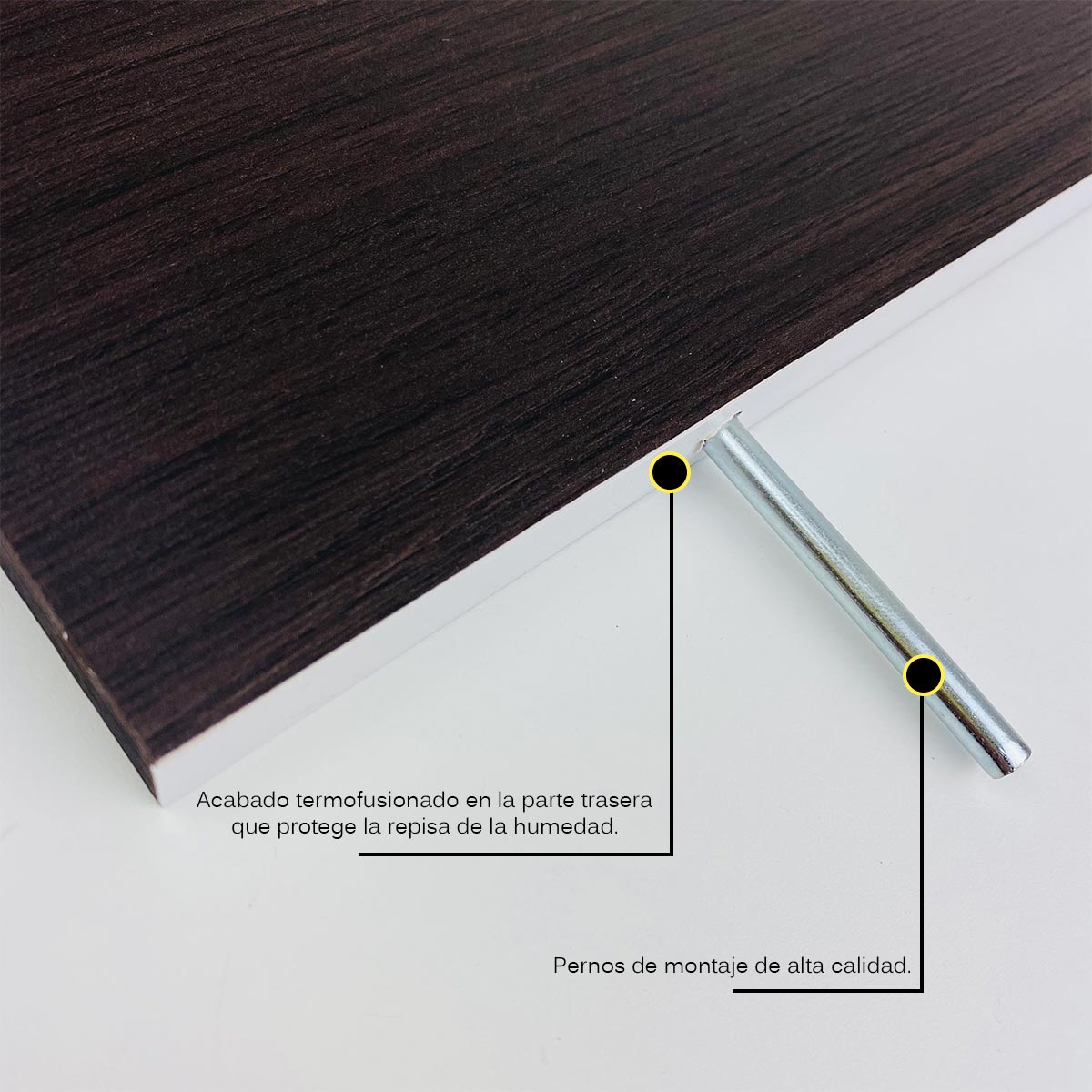 Foto 4 | 3 Repisas Estanteria Flotante Libros Madera Melamina Poliespacios R30set-24 Chocolate 30x15cm