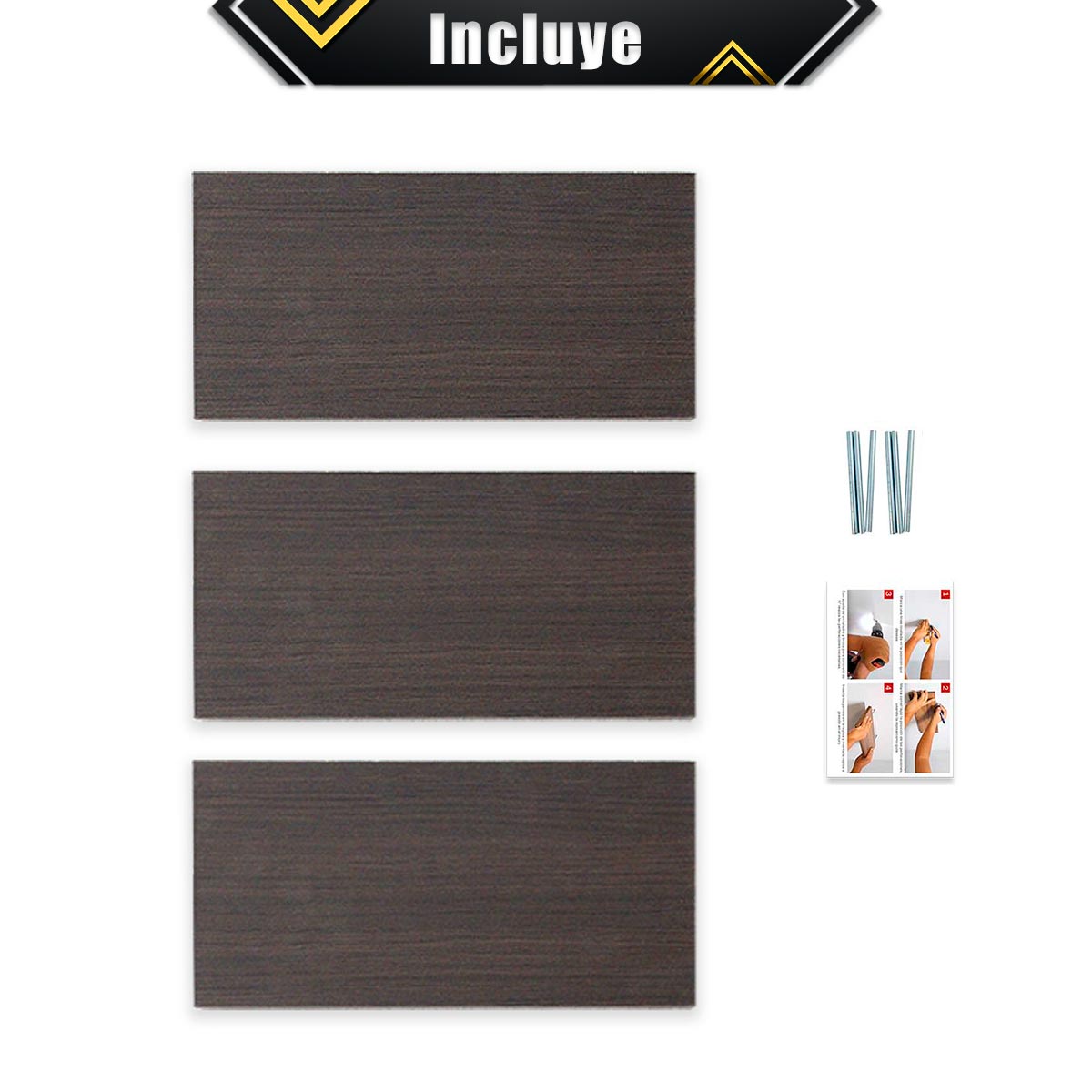 Foto 7 | 3 Repisas Estanteria Flotante Libros Madera Melamina Poliespacios R30set-24 Chocolate 30x15cm