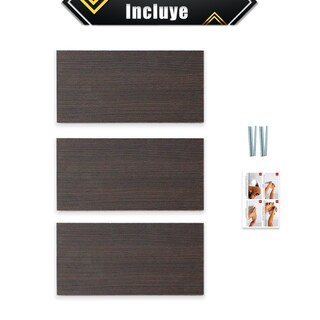 Foto 7 | 3 Repisas Estanteria Flotante Libros Madera Melamina Poliespacios R30set-24 Chocolate 30x15cm