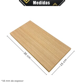 Foto 7 | 3 Repisas Estanteria Flotante Libros Madera Melamina Poliespacios R30s3-21 Roble Americano 30x15cm