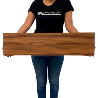 Foto 3 | 3 Repisas Estanteria Flotante Libros Madera Melamina Poliespacios R82s3-28 Nogal 80x20cm
