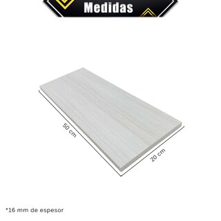 Foto 5 | 6 Repisas Estanteria Flotante Libros Madera Melamina Poliespacios R52s6-25 Teka Artico 50x20cm