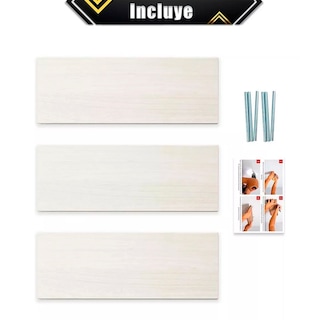 Foto 8 | 3 Repisas Estanteria Flotante Libros Madera Melamina Poliespacios R40set-25 Teka Artico 40x15cm