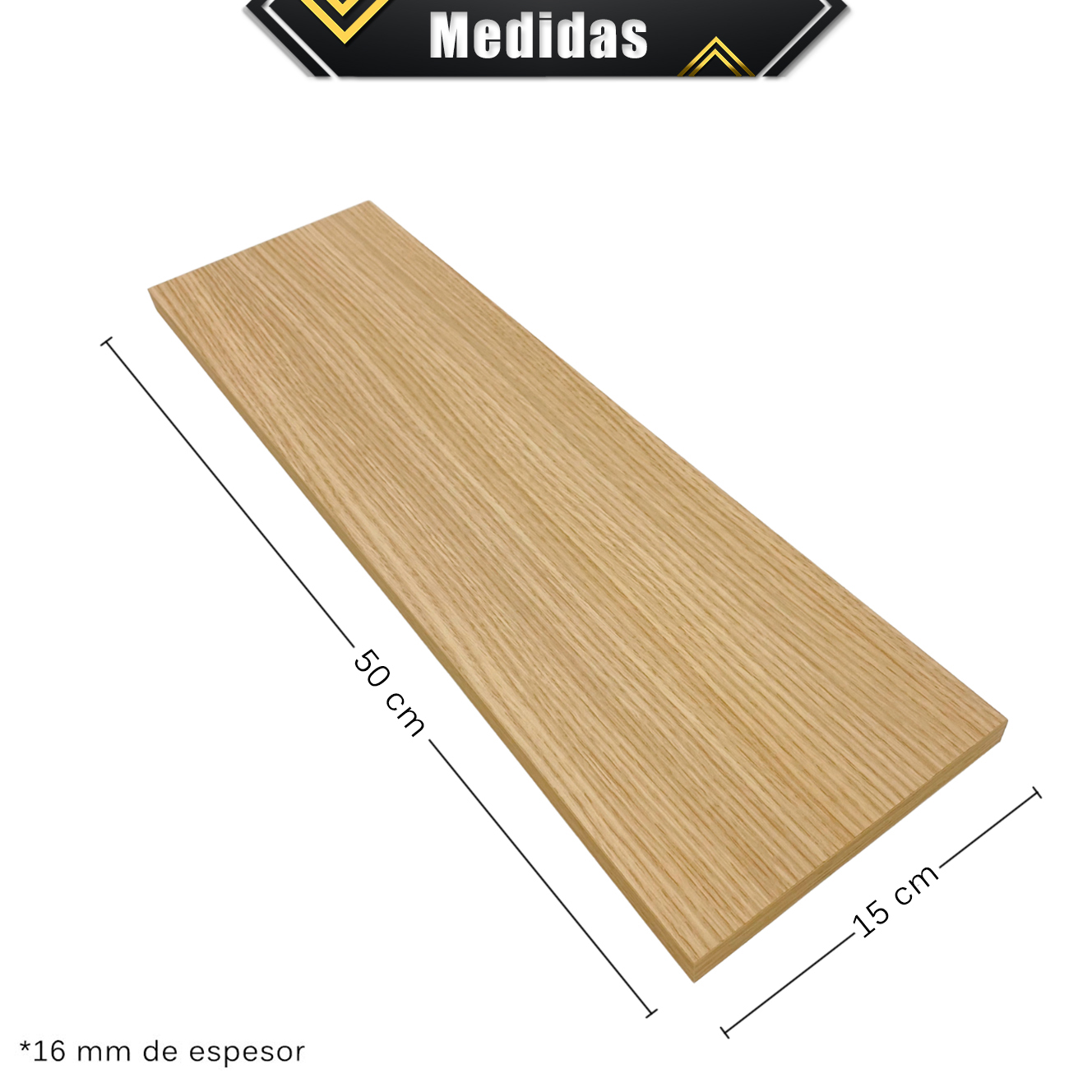 Foto 8 pulgar | 3 Repisas Estanteria Flotante Libros Madera Melamina Poliespacios R50s3-21 Roble Americano 50x15cm