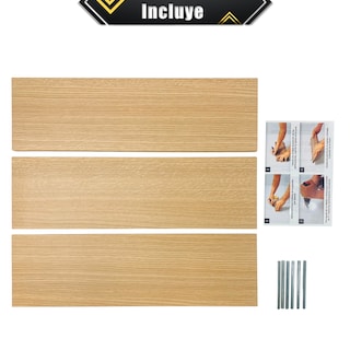 Foto 8 | 3 Repisas Estanteria Flotante Libros Madera Melamina Poliespacios R50s3-21 Roble Americano 50x15cm