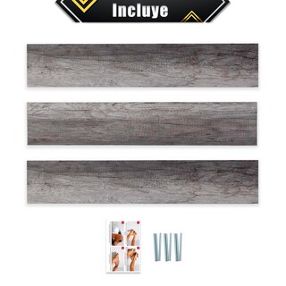 Foto 6 | 3 Repisas Estanteria Flotante Libros Madera Melamina Poliespacios R80s3-17 Lombardia 80x15cm