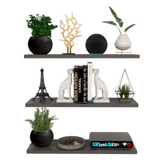 Foto 1 | 3 Repisas Estanteria Flotante Libros Madera Melamina Poliespacios R50set-17 Lombardia 50x15cm
