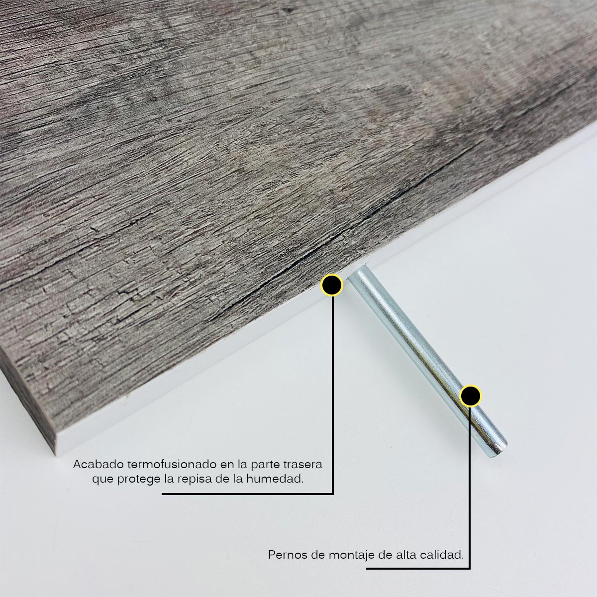 Foto 4 | 3 Repisas Estanteria Flotante Libros Madera Melamina Poliespacios R50set-17 Lombardia 50x15cm