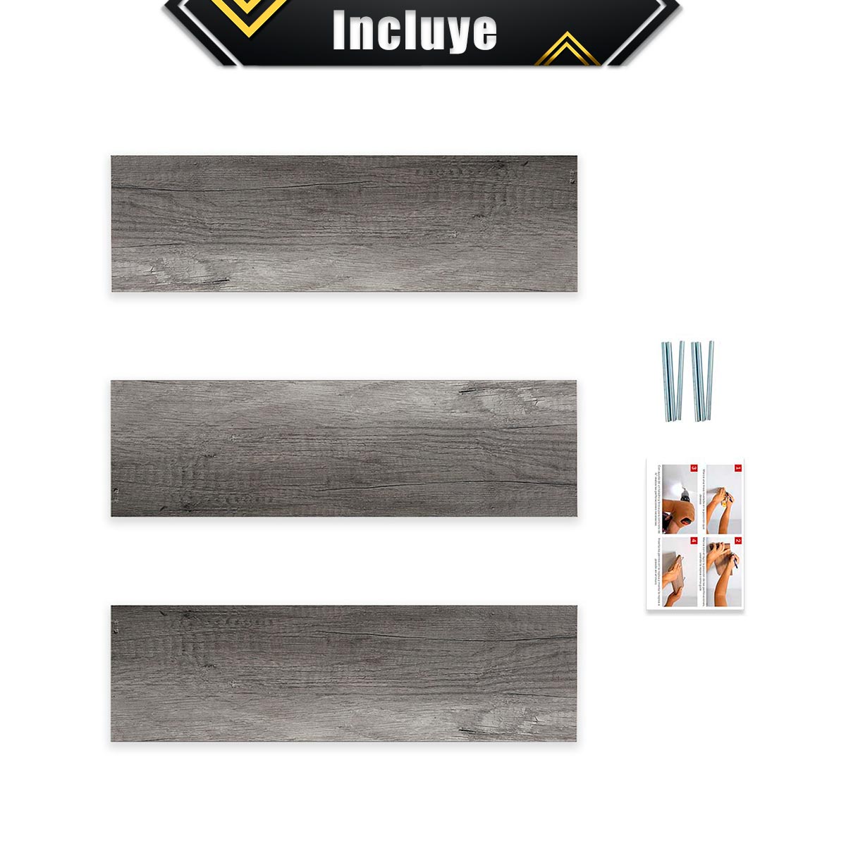 Foto 8 pulgar | 3 Repisas Estanteria Flotante Libros Madera Melamina Poliespacios R50set-17 Lombardia 50x15cm