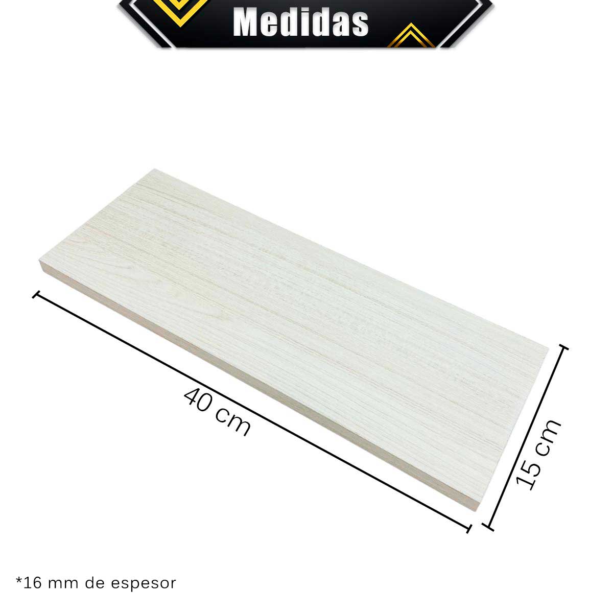 Foto 8 pulgar | 6 Repisas Estanteria Flotante Libros Madera Melamina Poliespacios R40s6-25 Teka Artico 40x15cm