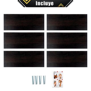 Foto 6 | 6 Repisas Estanteria Flotante Libros Madera Melamina Poliespacios R52s6-33 Espresso 50x20cm