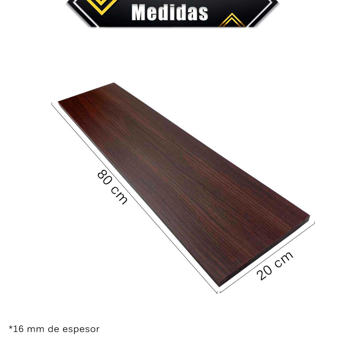 Foto 8 pulgar | 3 Repisas Estanteria Flotante Libros Madera Melamina Poliespacios R82s3-24 Chocolate 80x20cm