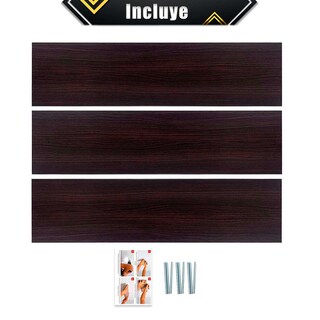 Foto 8 | 3 Repisas Estanteria Flotante Libros Madera Melamina Poliespacios R82s3-24 Chocolate 80x20cm