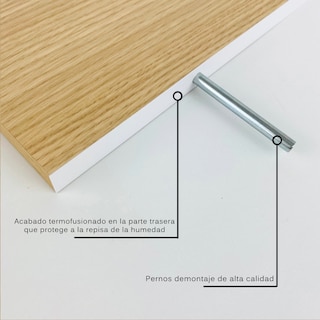 Foto 5 | 4 Repisas Estanteria Flotante Libros Madera Melamina Poliespacios R80s4-21 Roble Americano 80x15cm