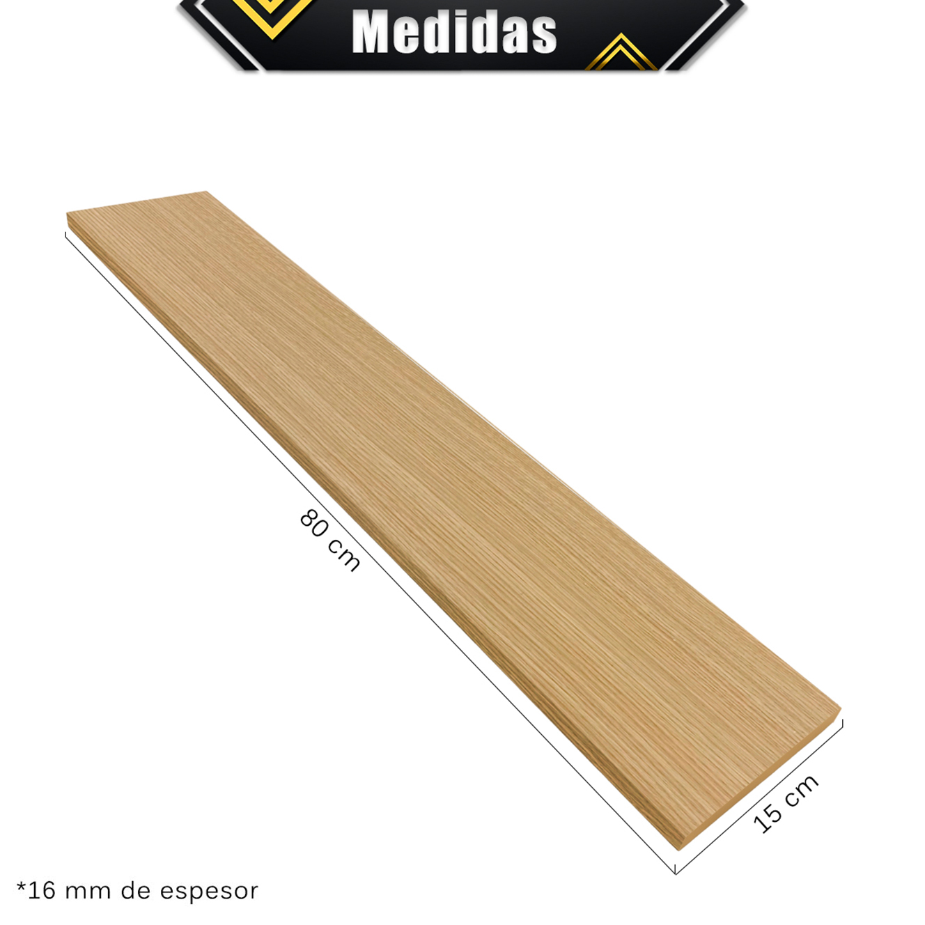 Foto 7 | 4 Repisas Estanteria Flotante Libros Madera Melamina Poliespacios R80s4-21 Roble Americano 80x15cm