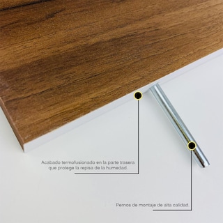 Foto 4 | 3 Repisas Estanteria Flotante Libros Madera Melamina Poliespacios R40set-28 Nogal 40x15cm