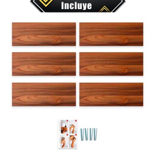 Foto 7 | 3 Repisas Estanteria Flotante Libros Madera Melamina Poliespacios R40set-28 Nogal 40x15cm