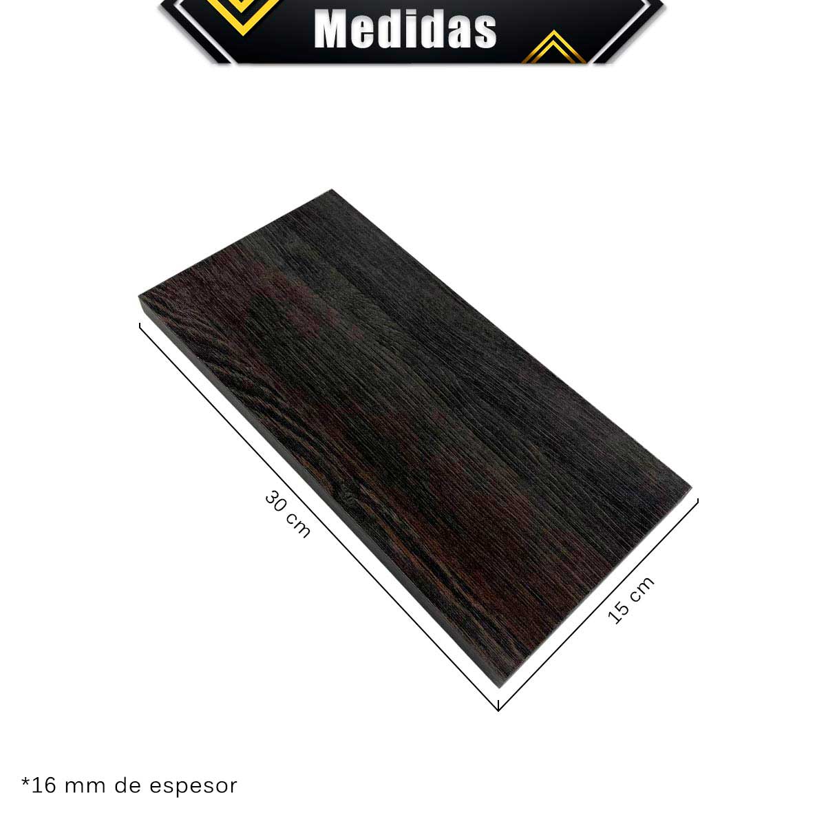 Foto 6 | 3 Repisas Estanteria Flotante Libros Madera Melamina Poliespacios R30s3-33 Espresso 30x15cm