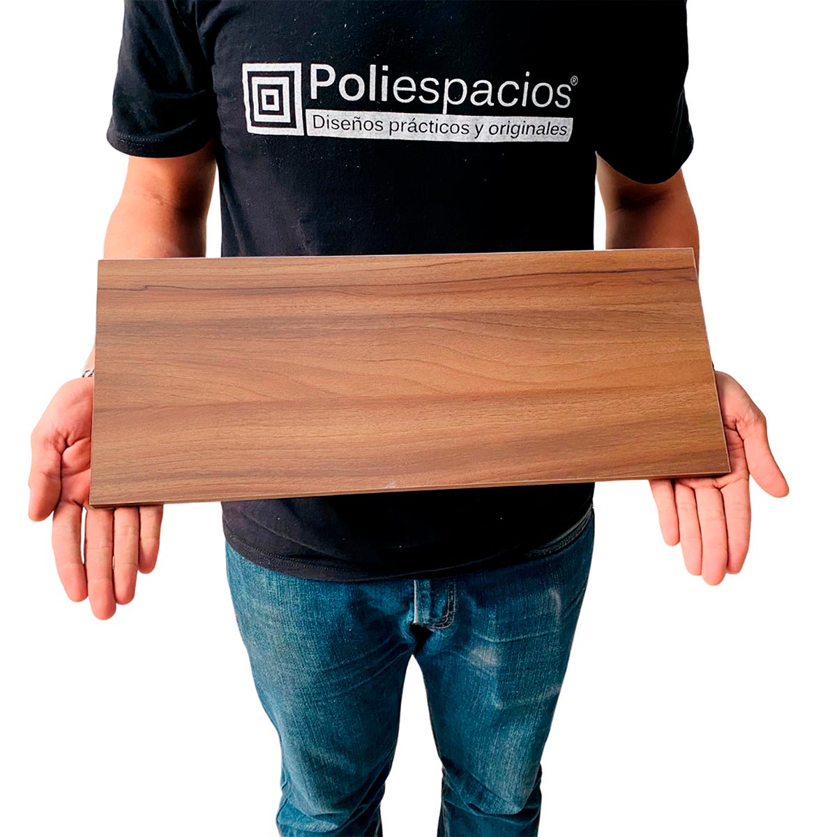 Foto 4 pulgar | Repisas Poliespacios Madera Melamina R52s3-28 Nogal 3 Piezas 50 x 20 cm