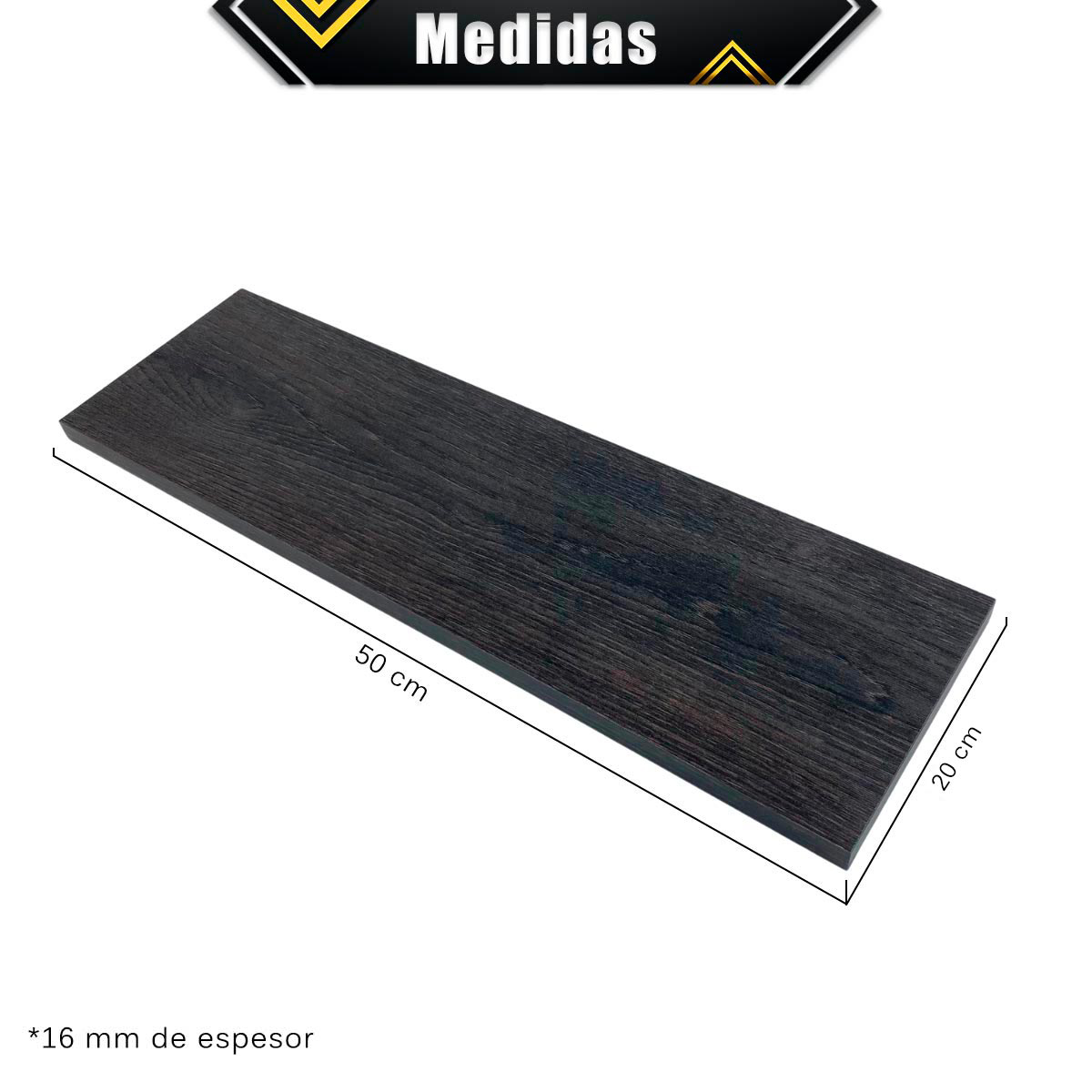 Foto 6 | Repisas Poliespacios Madera Melamina R52s3-33 Espresso 3 Piezas 50 x 20 cm