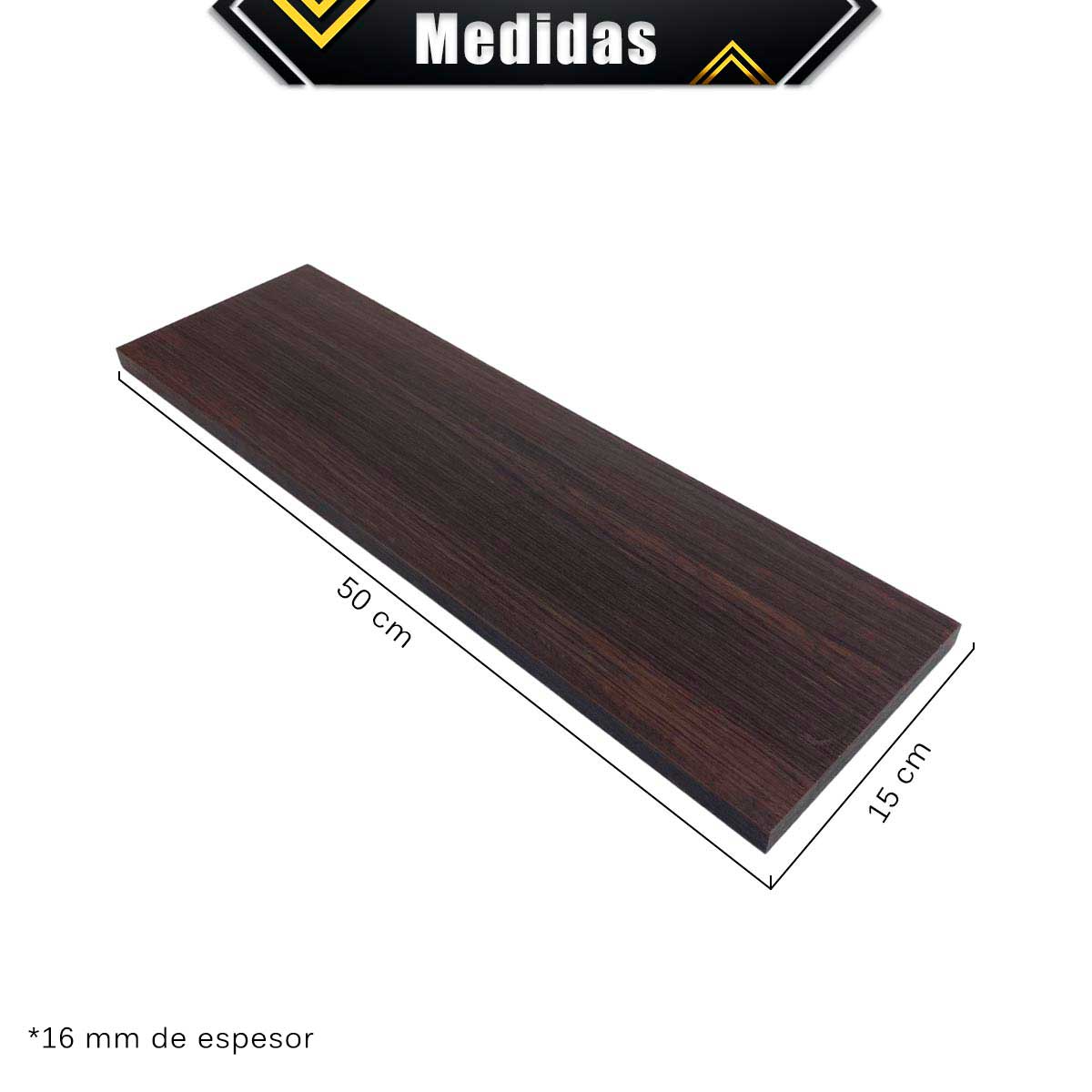 Foto 6 pulgar | 6 Repisas Estantería Flotante Libros Madera Melamina Poliespacios R50s6-24 Chocolate 50x15cm