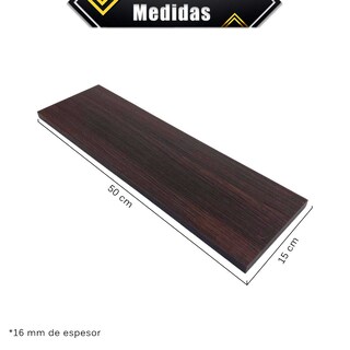 Foto 5 | 6 Repisas Estantería Flotante Libros Madera Melamina Poliespacios R50s6-24 Chocolate 50x15cm
