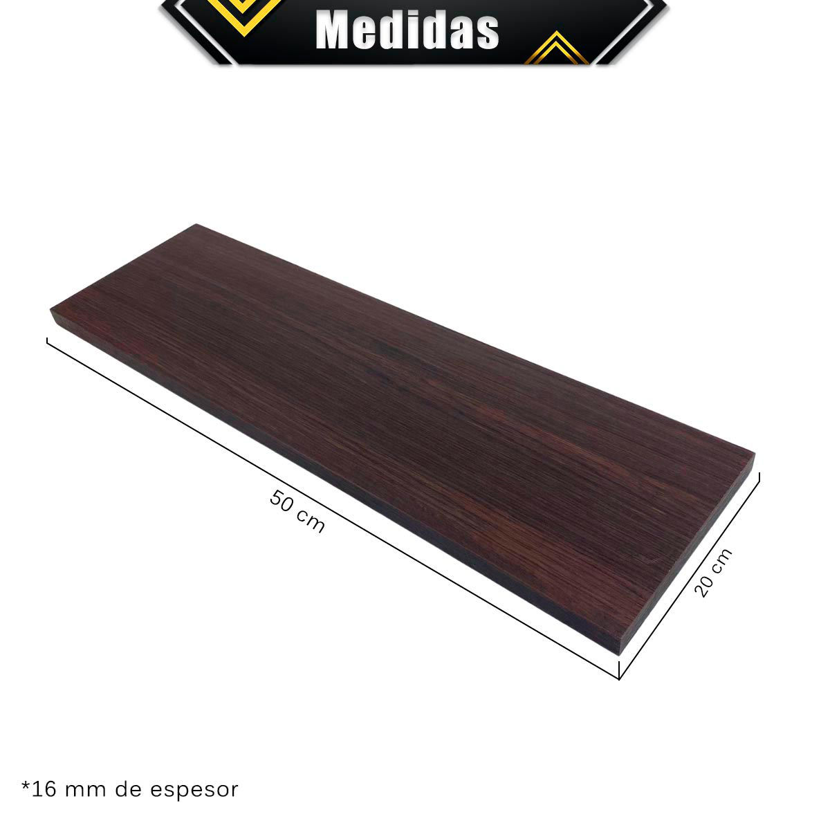 Foto 6 pulgar | Repisas Poliespacios Madera Melamina R52s3-24 Chocolate 3 Piezas 50 x 20 cm