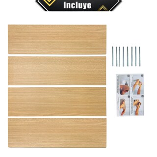 Foto 8 | Repisas Poliespacios de Madera Melamina 4 Piezas Roble Americano 50 x 15 cm